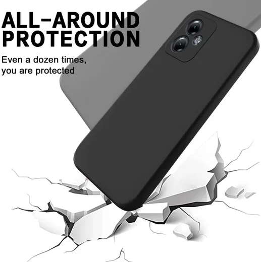 Motorola Moto G14 Hoesje Siliconen Back Cover Zwart afbeelding 2