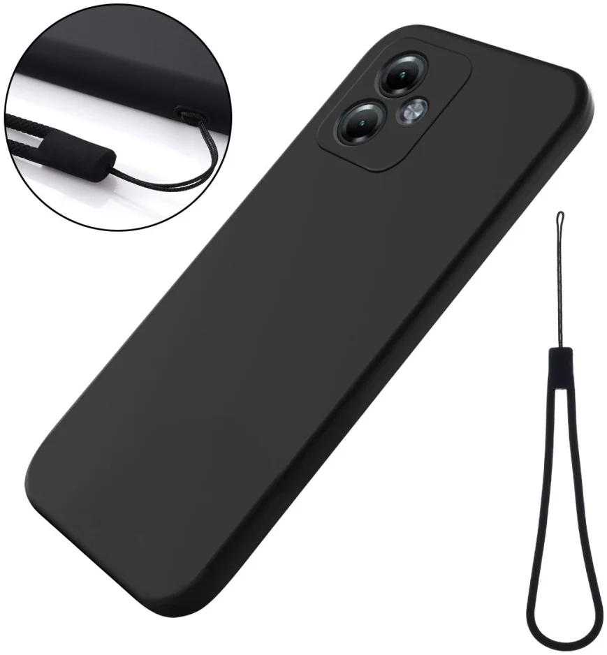 Motorola Moto G14 Hoesje Siliconen Back Cover Zwart afbeelding 4