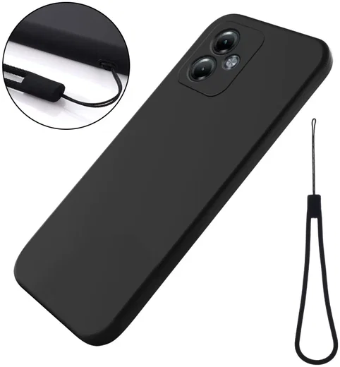 Motorola Moto G14 Hoesje Siliconen Back Cover Zwart afbeelding 4