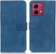 KHAZNEH Motorola Moto G84 Hoesje Retro Wallet Book Case Blauw afbeelding 2