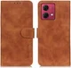 KHAZNEH Mototola Moto G84 Hoesje Retro Wallet Book Case Bruin afbeelding 2