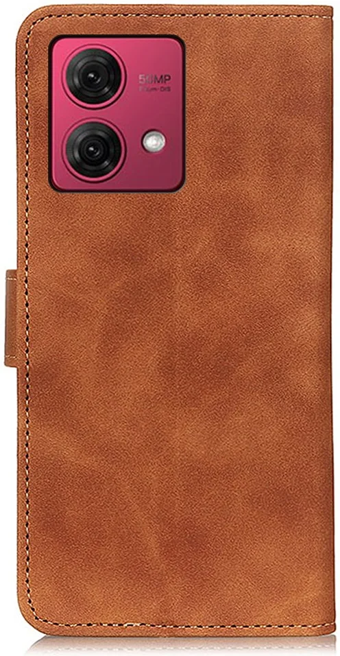 KHAZNEH Mototola Moto G84 Hoesje Retro Wallet Book Case Bruin afbeelding 8