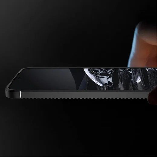 Xiaomi 14 Hoesje Siliconen Carbon TPU Back Cover Zwart afbeelding 4