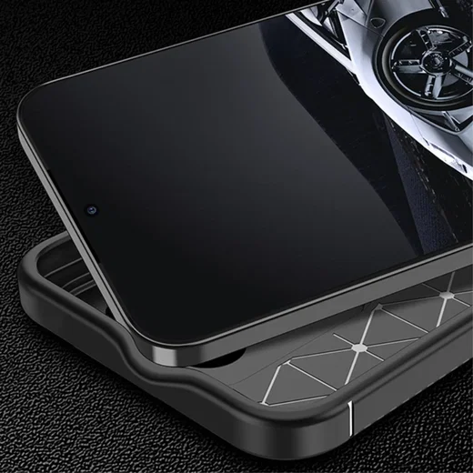 Xiaomi 14 Hoesje Siliconen Carbon TPU Back Cover Zwart afbeelding 5