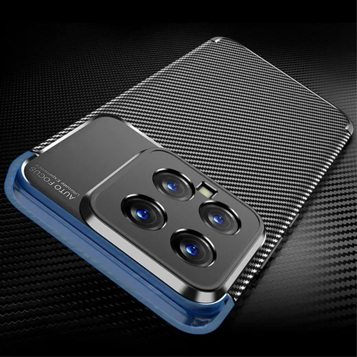 Xiaomi 14 Hoesje Siliconen Carbon TPU Back Cover Zwart afbeelding 6