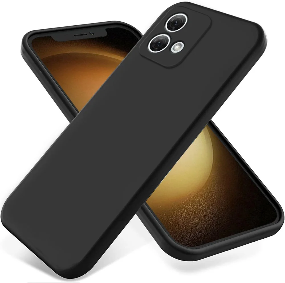 Motorola Moto G84 Hoesje Siliconen Back Cover Zwart afbeelding 1