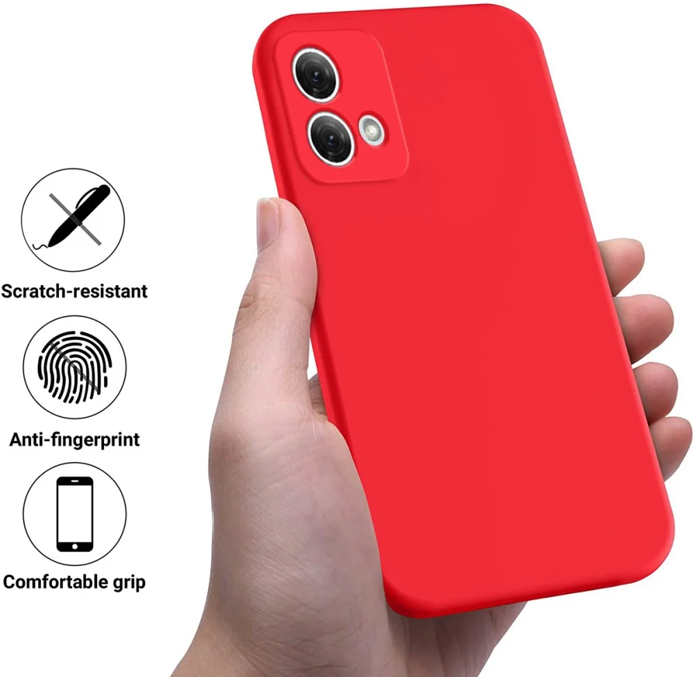 Motorola Moto G84 Hoesje Siliconen Back Cover Rood afbeelding 3