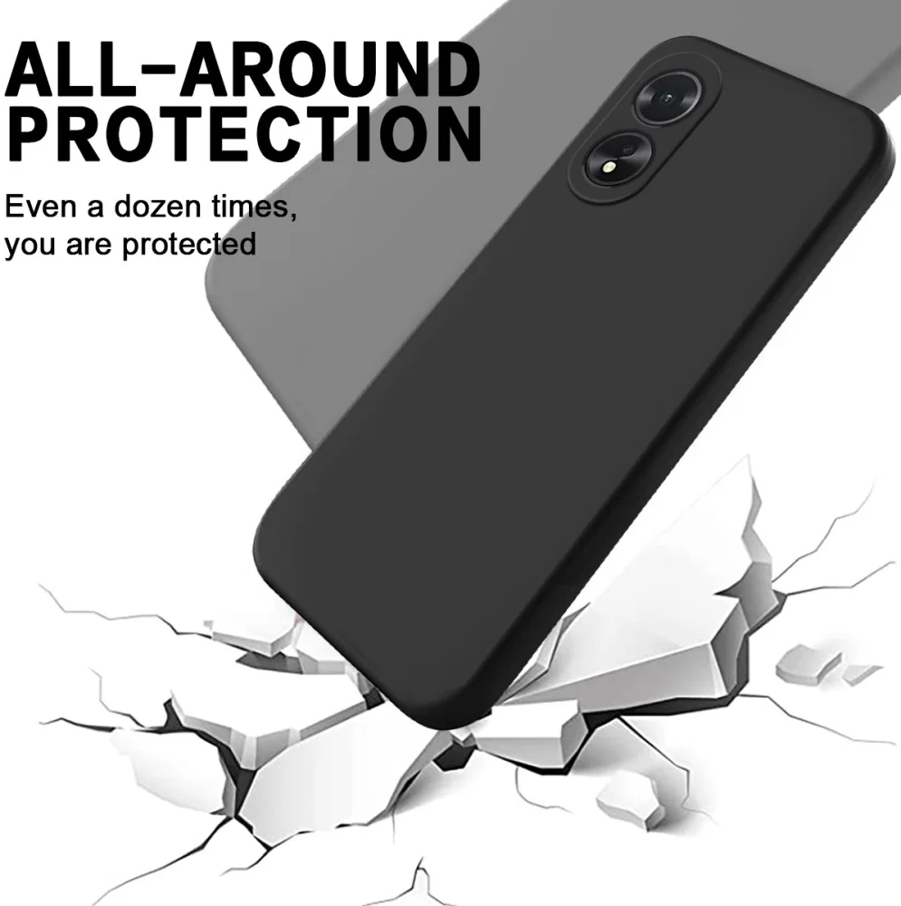 Oppo A18 / A38 Hoesje Siliconen Back Cover Zwart afbeelding 2