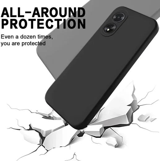 Oppo A18 / A38 Hoesje Siliconen Back Cover Zwart afbeelding 2