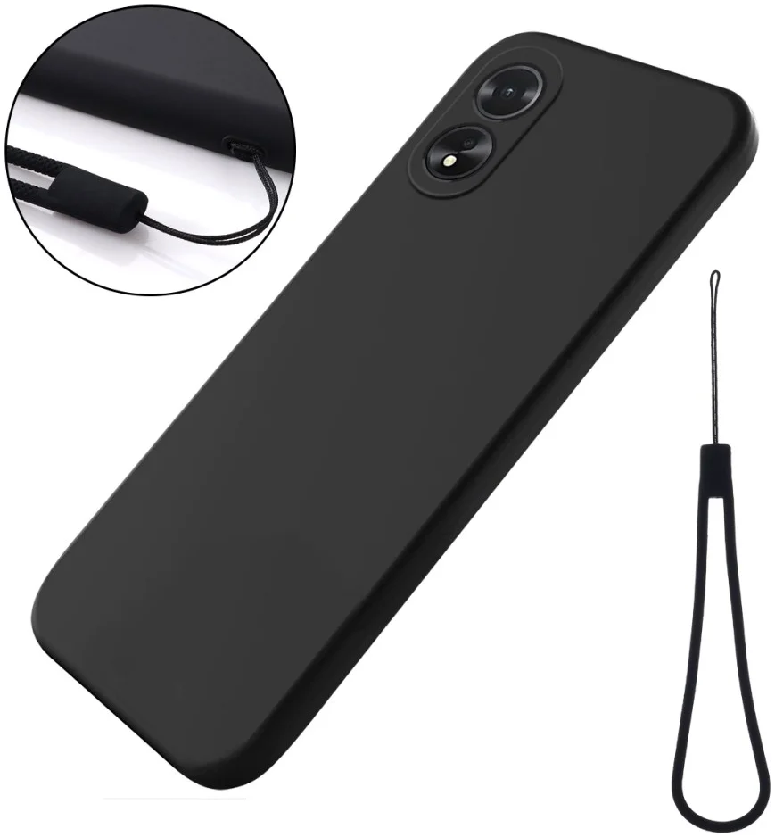 Oppo A18 / A38 Hoesje Siliconen Back Cover Zwart afbeelding 4