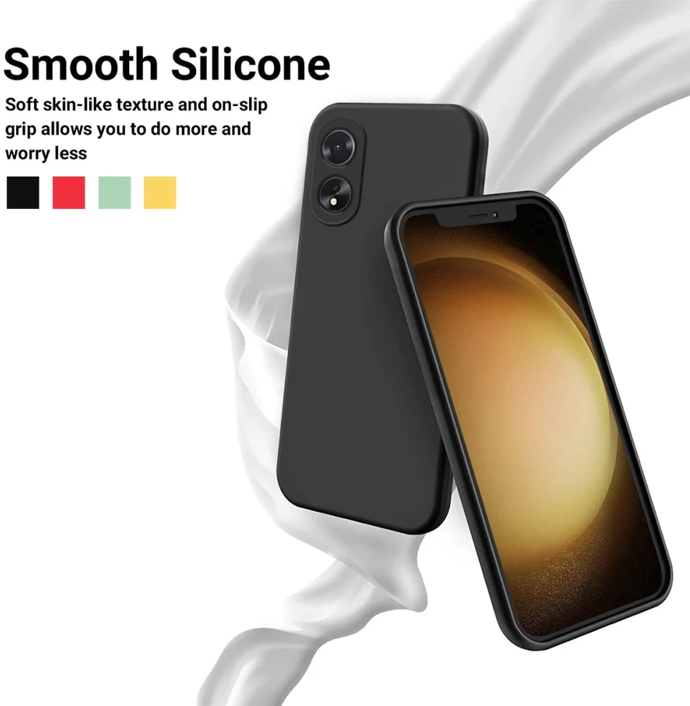 Oppo A18 / A38 Hoesje Siliconen Back Cover Zwart afbeelding 5