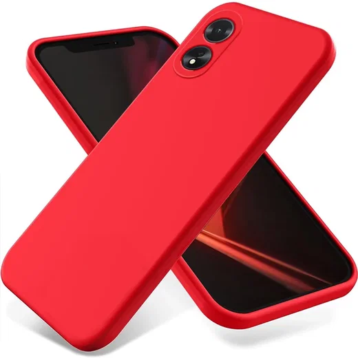 Oppo A18 / A38 Hoesje Siliconen Back Cover Rood afbeelding 1