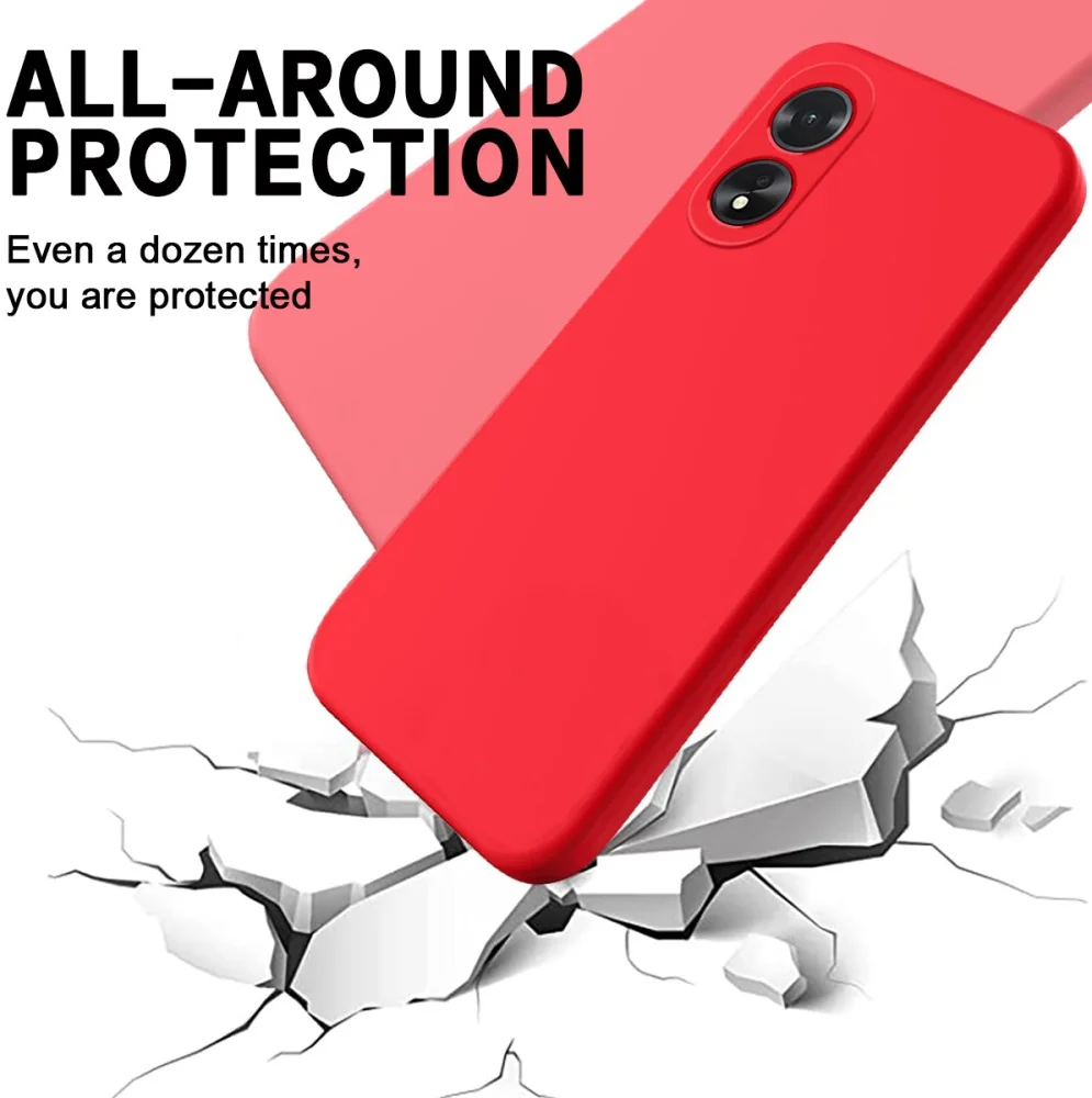 Oppo A18 / A38 Hoesje Siliconen Back Cover Rood afbeelding 2