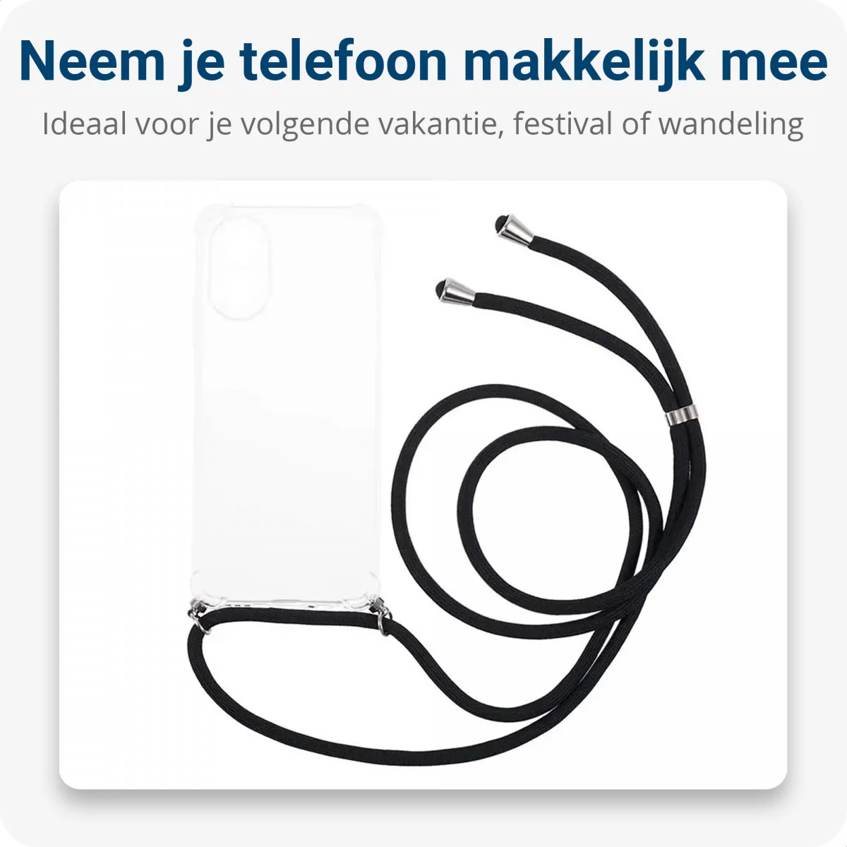 Oppo A18 / A38 Hoesje met Koord Schokbestendig TPU Transparant afbeelding 3