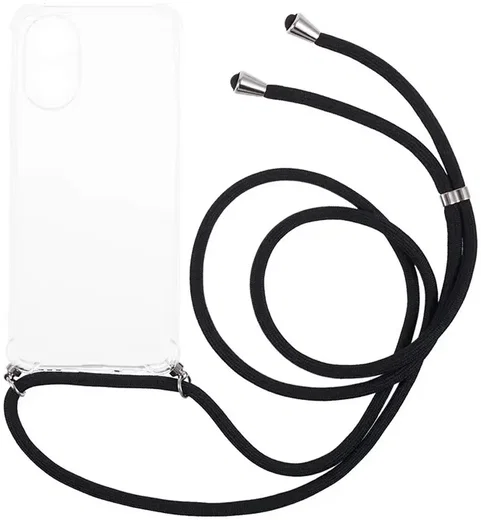 Oppo A18 / A38 Hoesje met Koord Schokbestendig TPU Transparant afbeelding 1
