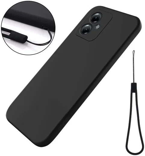 Motorola Moto G54 Hoesje Siliconen Back Cover Zwart afbeelding 4