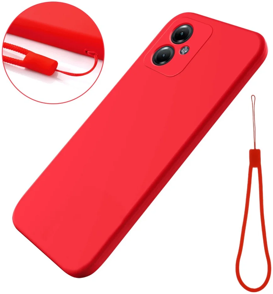 Motorola Moto G54 Hoesje Siliconen Back Cover Rood afbeelding 4