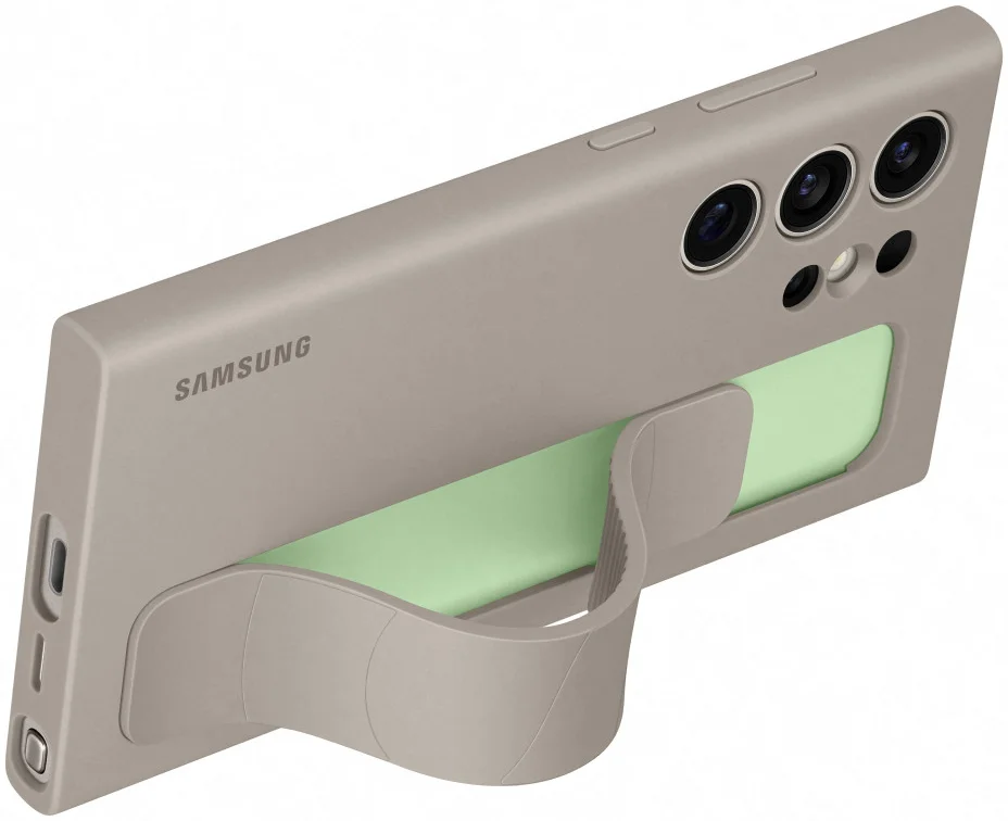 Origineel Samsung Galaxy S24 Ultra Hoesje Standing Grip Case Taupe afbeelding 2