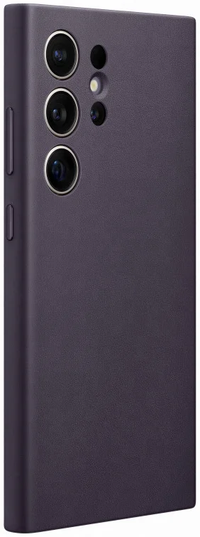 Origineel Samsung Galaxy S24 Ultra Hoesje Vegan Leather Case Paars afbeelding 2
