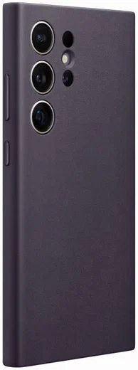 Origineel Samsung Galaxy S24 Ultra Hoesje Vegan Leather Case Paars afbeelding 2