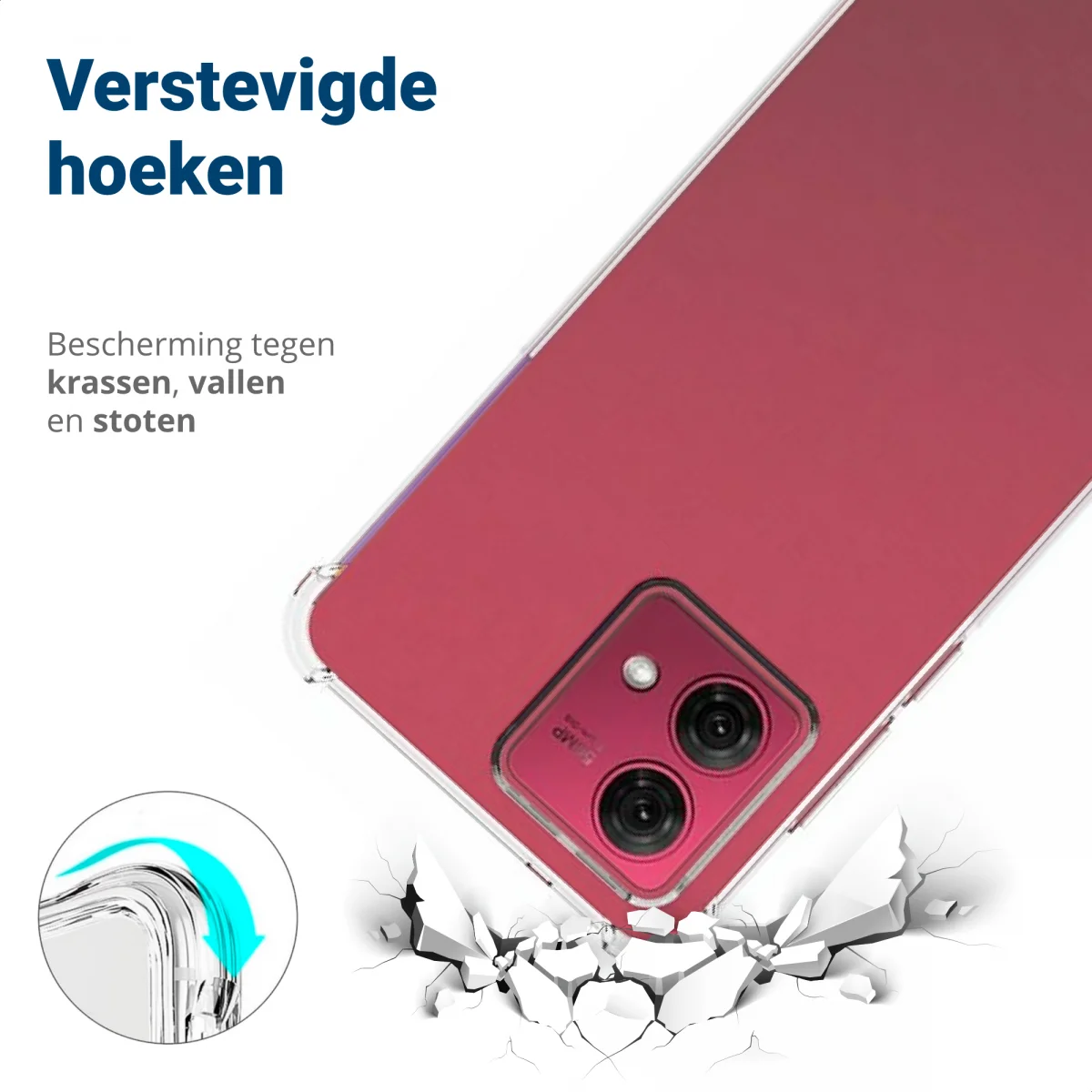 Motorola Moto G84 Hoesje Schokbestendig Dun TPU Back Cover Transparant afbeelding 2