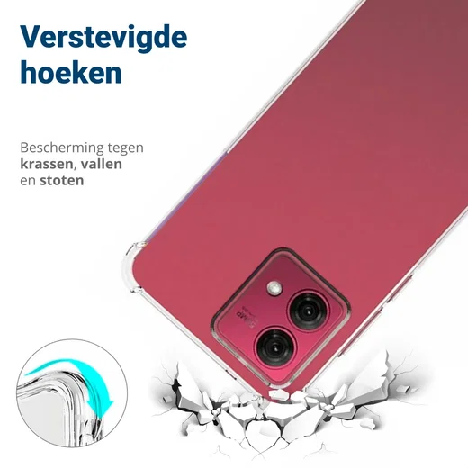 Motorola Moto G84 Hoesje Schokbestendig Dun TPU Back Cover Transparant afbeelding 2