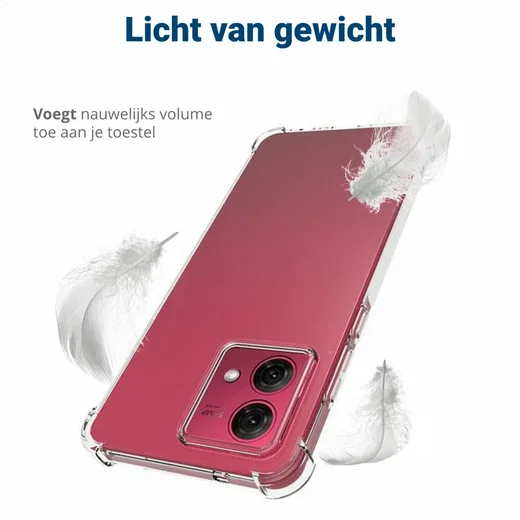 Motorola Moto G84 Hoesje Schokbestendig Dun TPU Back Cover Transparant afbeelding 5