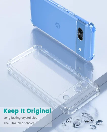 Google Pixel 8a Hoesje Schokbestendig Dun TPU Back Cover Transparant afbeelding 7