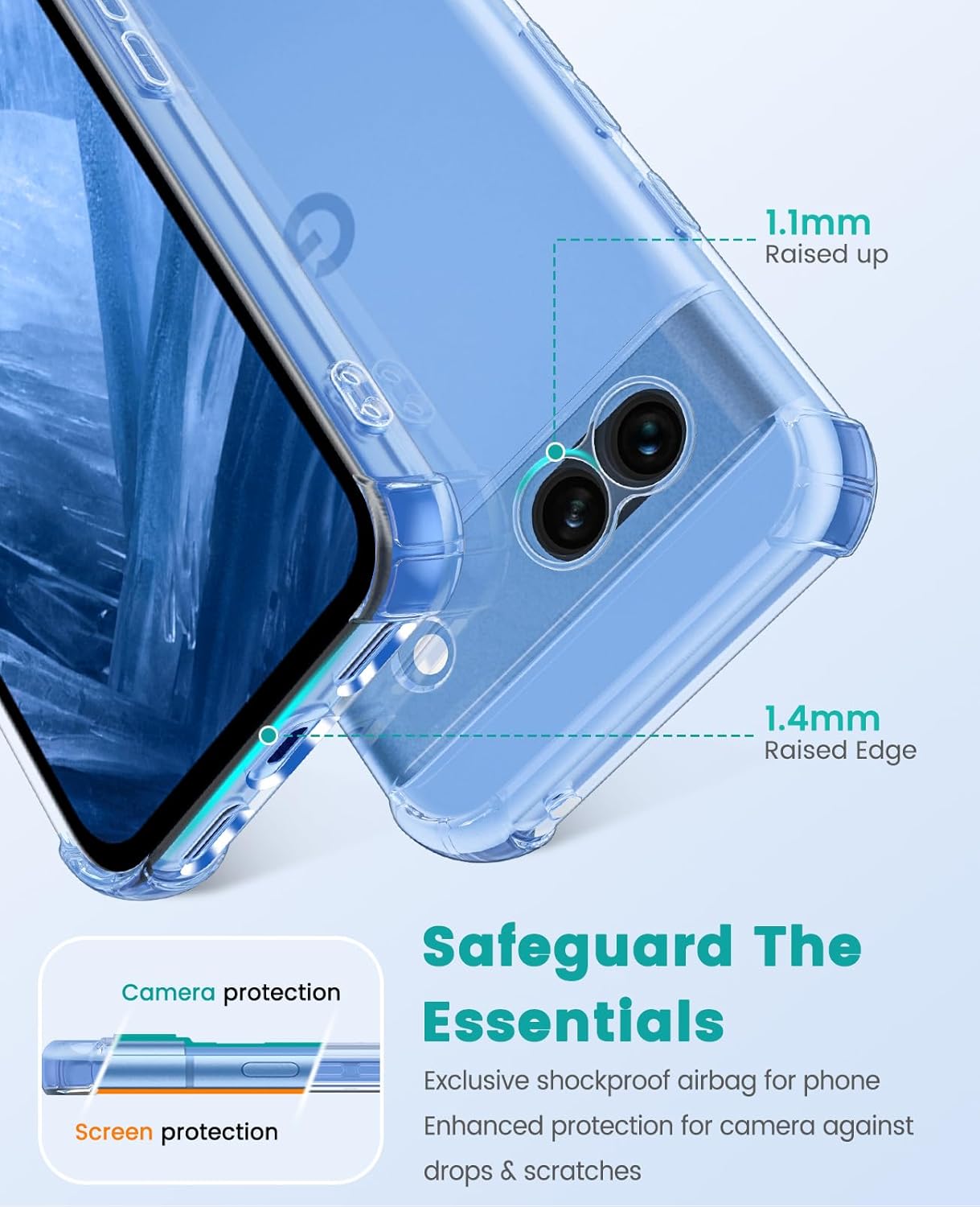 Google Pixel 8a Hoesje Schokbestendig Dun TPU Back Cover Transparant afbeelding 4