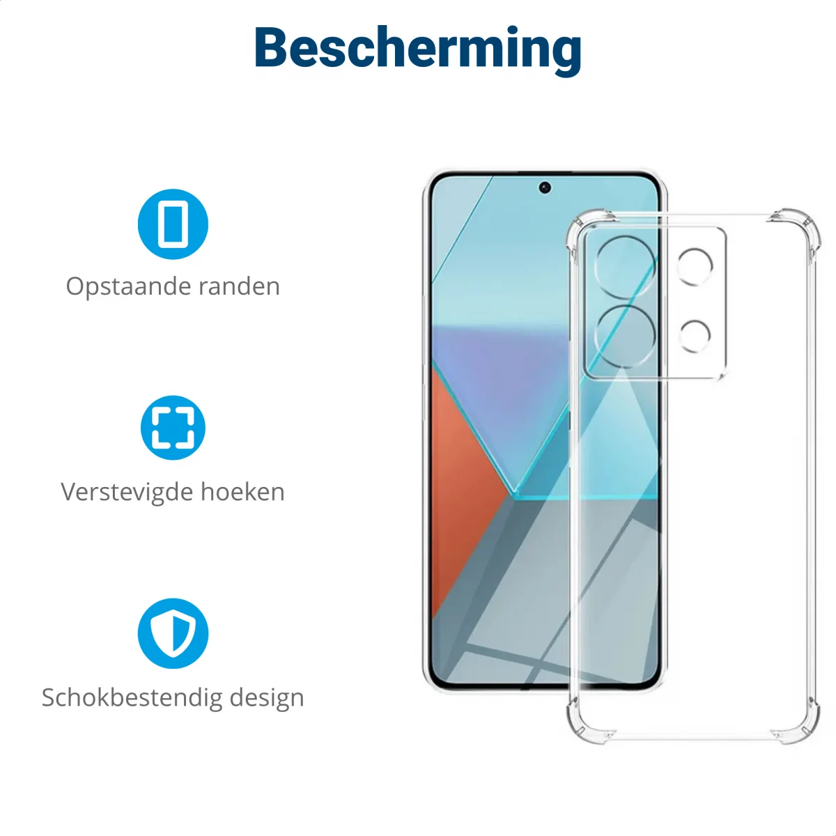 Xiaomi Redmi Note 13 5G Hoesje Schokbestendig Dun TPU Transparant afbeelding 2