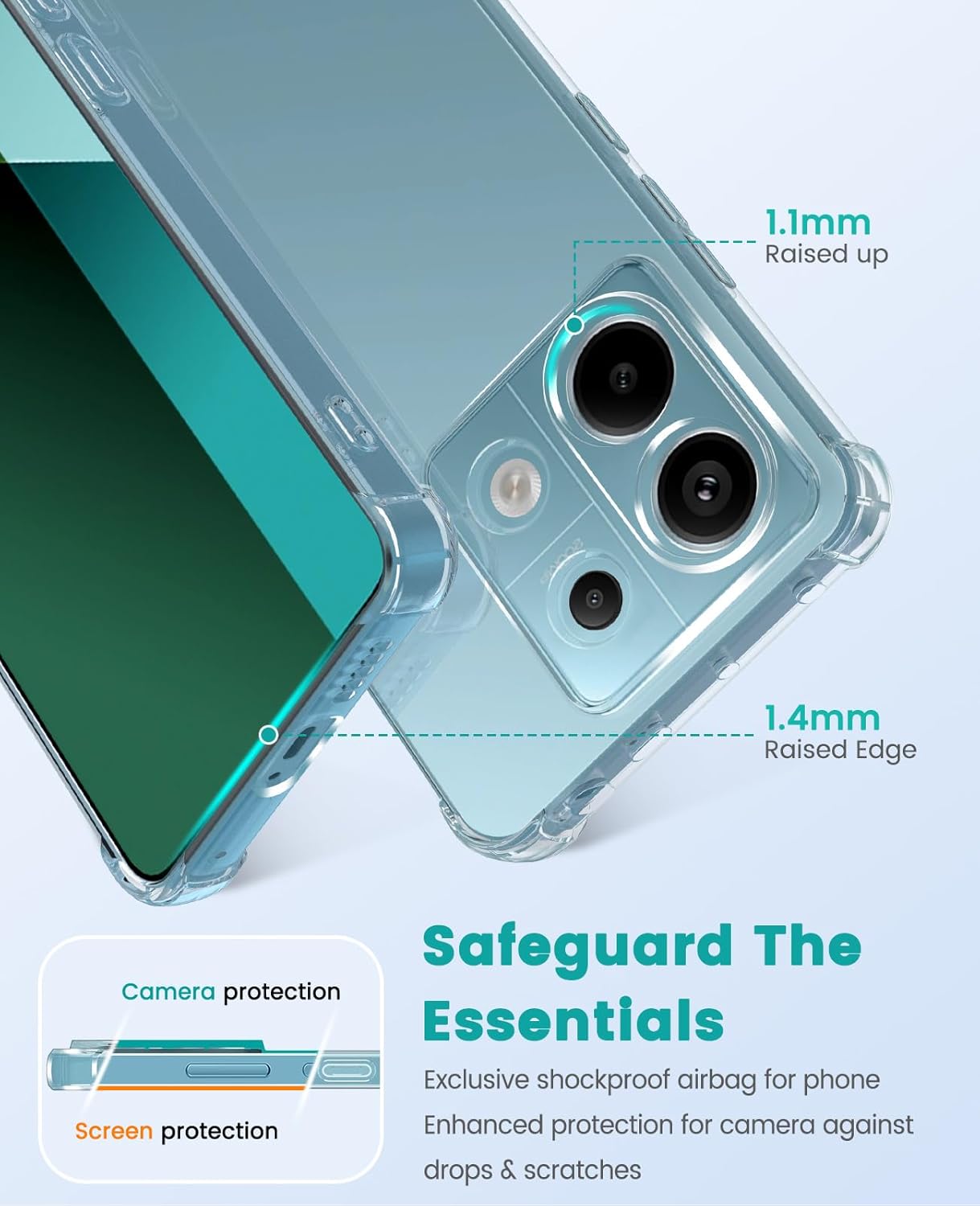Xiaomi Redmi Note 13 Pro 5G/Poco X6 Hoesje Schokbestendig Transparant afbeelding 2