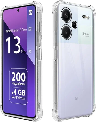 Xiaomi Redmi Note 13 Pro Plus Hoesje Schokbestendig TPU Transparant afbeelding 1