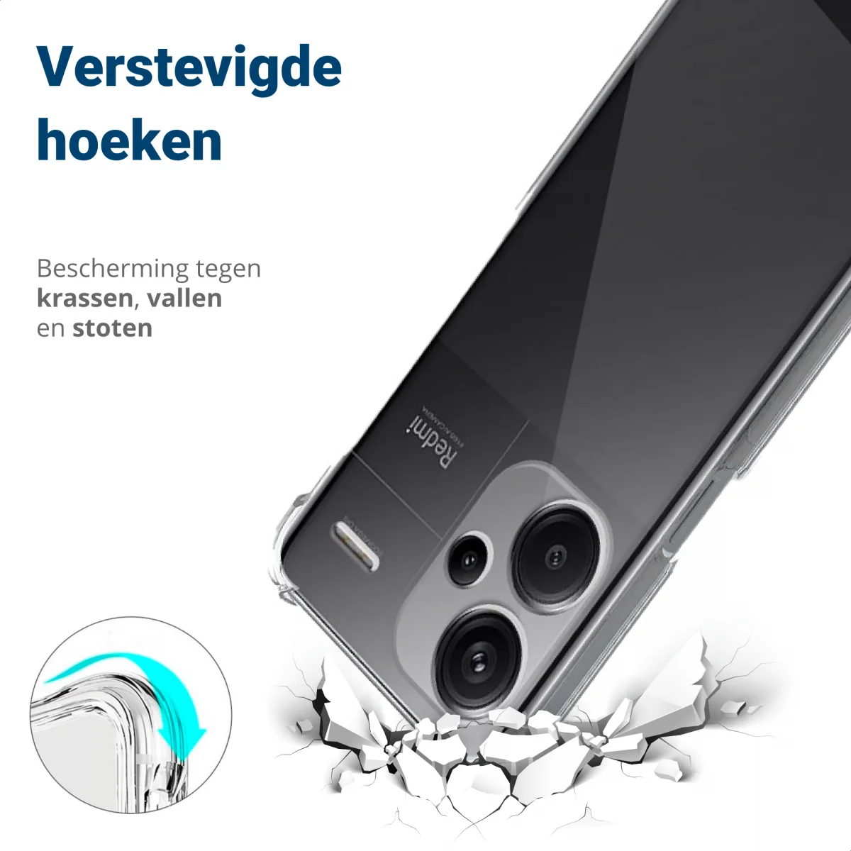 Xiaomi Redmi Note 13 Pro Plus Hoesje Schokbestendig TPU Transparant afbeelding 4