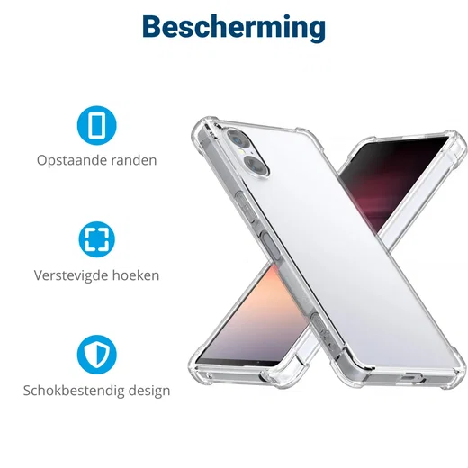 Sony Xperia 5 V Hoesje Schokbestendig Dun TPU Back Cover Transparant afbeelding 4