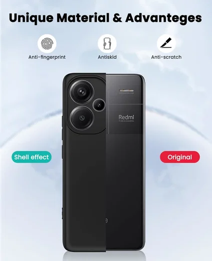 Xiaomi Redmi Note 13 Pro Plus Hoesje Matte Back Cover Dun TPU Zwart afbeelding 6