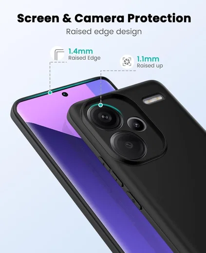 Xiaomi Redmi Note 13 Pro Plus Hoesje Matte Back Cover Dun TPU Zwart afbeelding 3