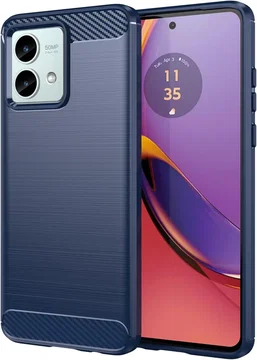 Motorola Moto G84 Hoesje Geborsteld TPU Flexibele Back Cover Blauw