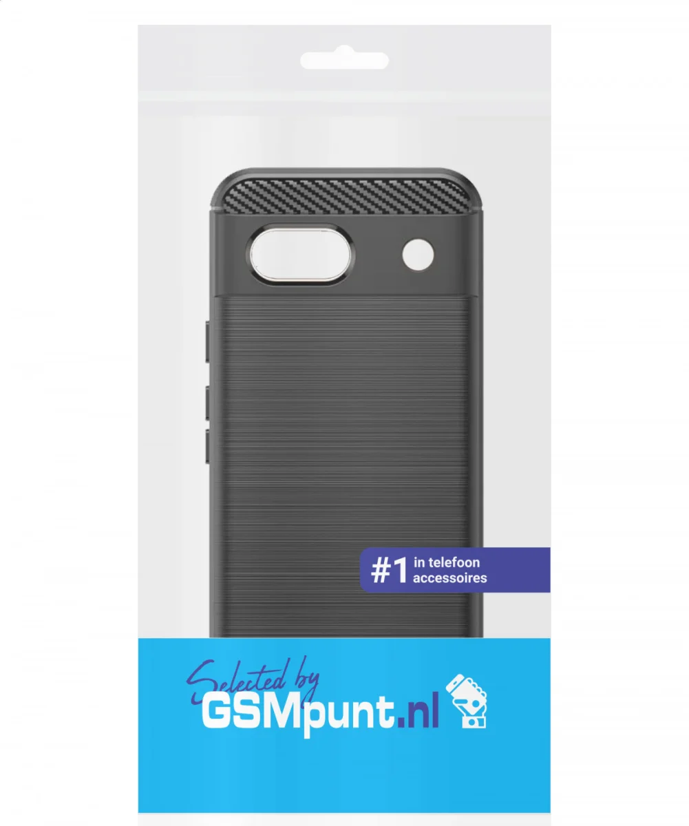 Google Pixel 8a Hoesje Geborsteld TPU Flexibele Back Cover Zwart afbeelding 10