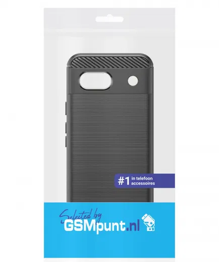 Google Pixel 8a Hoesje Geborsteld TPU Flexibele Back Cover Zwart afbeelding 10