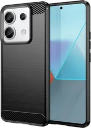 Xiaomi Redmi Note 13 Pro 5G/Poco X6 Hoesje Geborsteld Backcover Zwart afbeelding