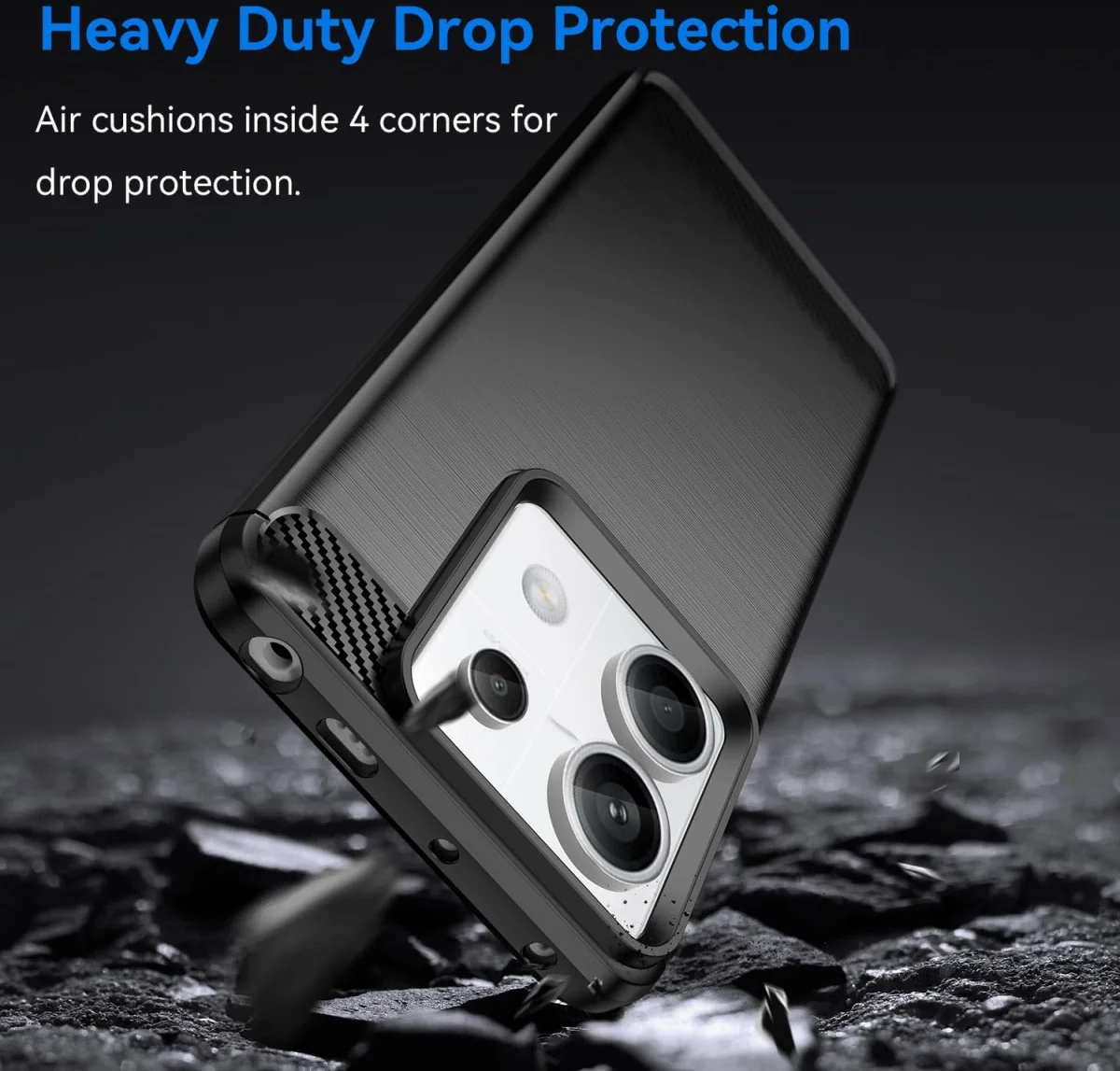 Xiaomi Redmi Note 13 Pro 5G/Poco X6 Hoesje Geborsteld Backcover Zwart afbeelding 5