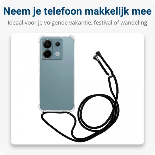 Xiaomi Redmi Note 13 Pro 5G / Poco X6 Hoesje met Koord TPU Transparant afbeelding 3