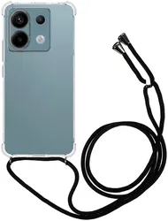 Xiaomi Redmi Note 13 Pro 5G / Poco X6 Hoesje met Koord TPU Transparant afbeelding