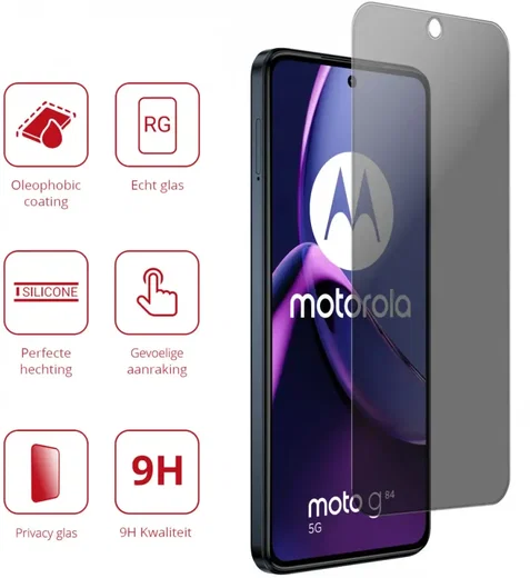 Rosso Motorola Moto G84 9H Tempered Glass Screen Protector Privacy afbeelding 2