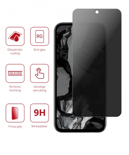 Rosso Google Pixel 8a 9H Tempered Glass Screen Protector Privacy afbeelding 2
