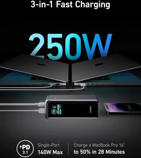 Anker 737 (250W) 27.650 mAh Powerbank MacBook/Laptop Power Delivery afbeelding 2