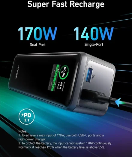 Anker 737 (250W) 27.650 mAh Powerbank MacBook/Laptop Power Delivery afbeelding 5
