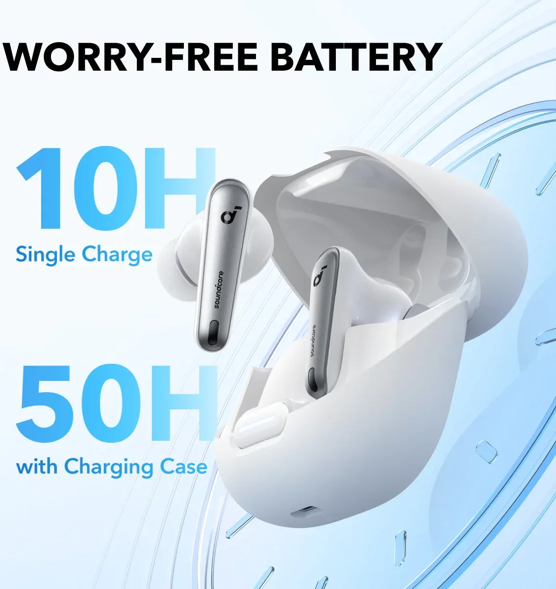 Anker SoundCore Liberty 4 Draadloze Oordopjes Noise Cancelling Wit afbeelding 5