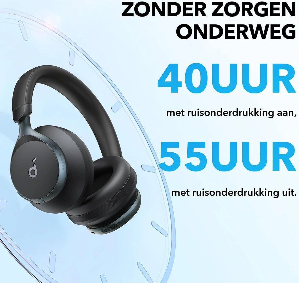 Anker SoundCore Space One Draadloze Koptelefoon Noise Cancelling Zwart afbeelding 5