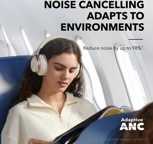 Anker SoundCore Space One Draadloze Koptelefoon Noise Cancelling Beige afbeelding 4